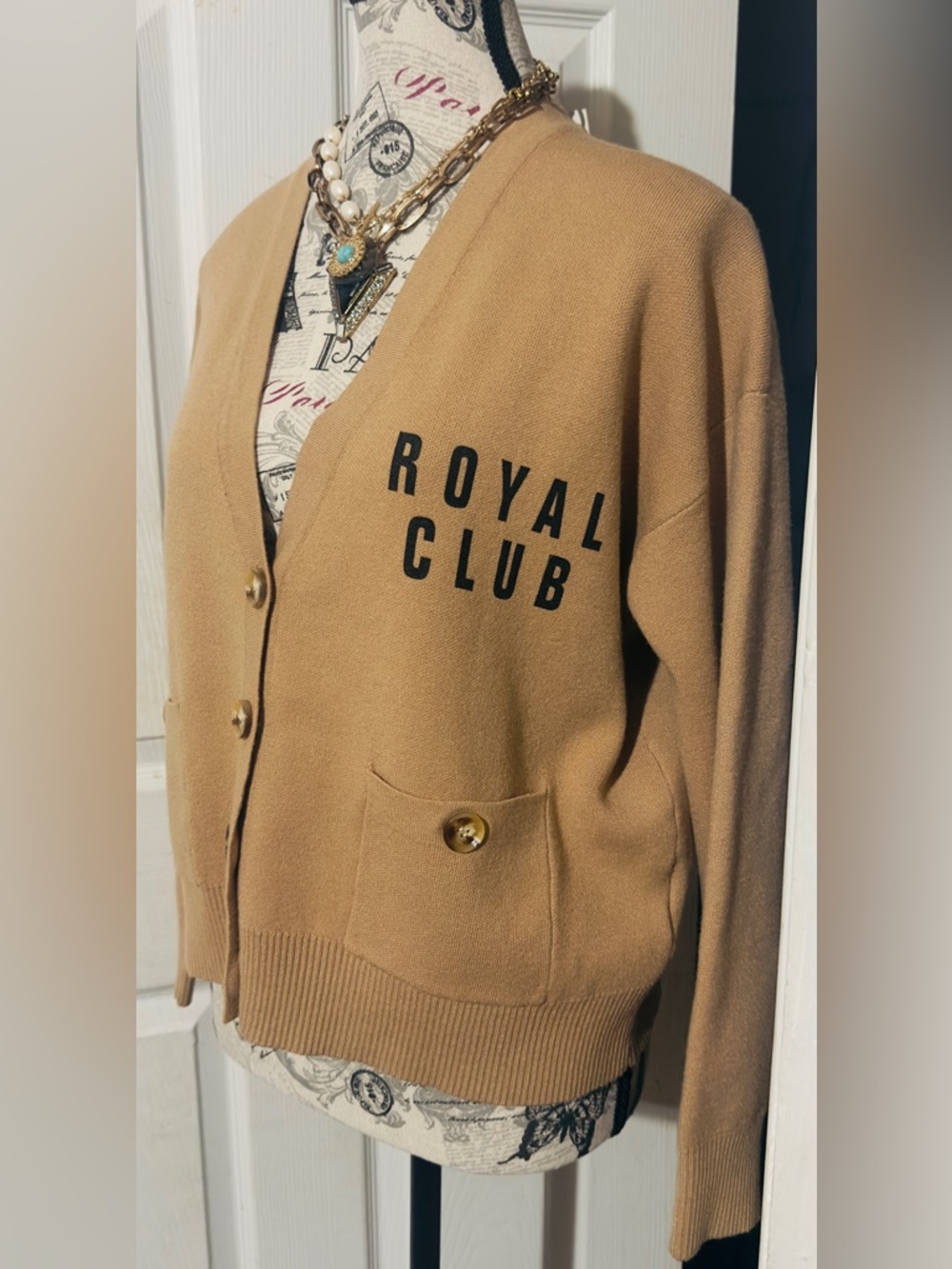 ELLANDEMM Camel Knit Cardigan